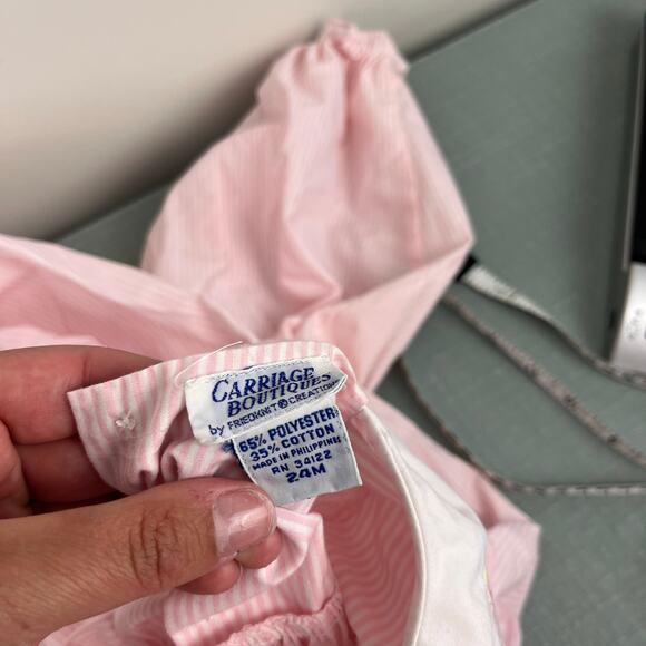 Carriage Boutiques Smocked Pink Sailboat Jumpsuit 24 Months - Picture 5 of 9